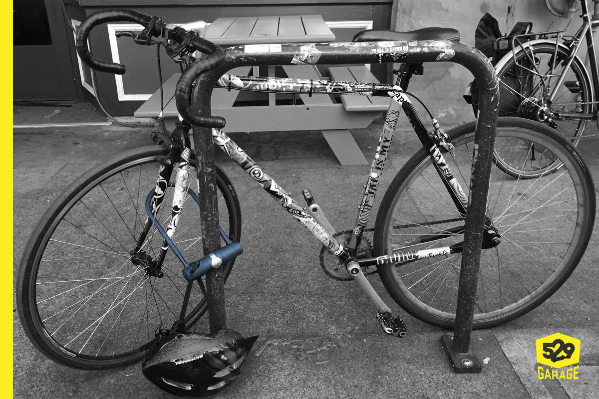 Always lock through your frame. Snip two spokes &amp; the thief is off with the whole bike. #thinklikeathief #529garage