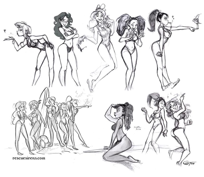 Kelby, Nim & Clymene from "Rescue Sirens." More on Tumblr: http://t.co/vImQgF3IFP #RescueSirens #mermaids Happy 4th!!