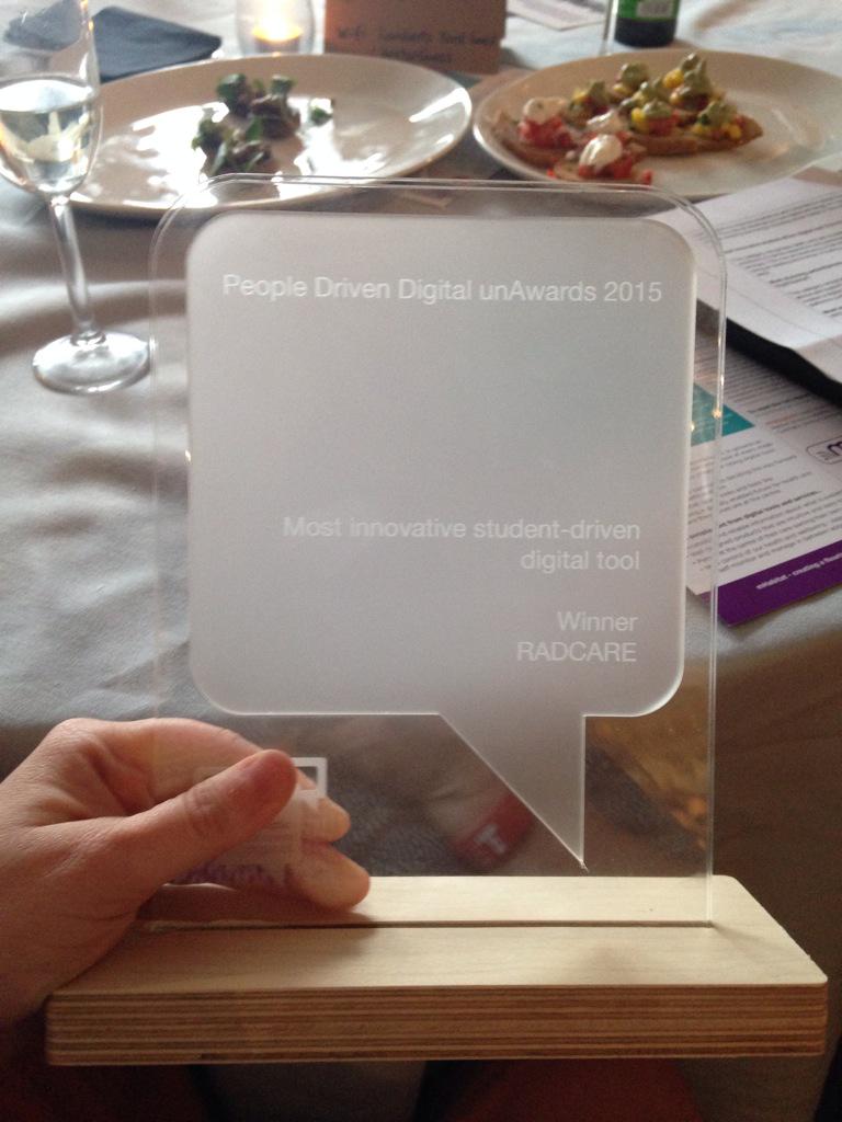 smizz's tweet photo. I'm shaking!Absolutely overwhelmed&amp;shocked! RADCAREwon #pddawards15 @sonofedd @RodKersh @e_russell29 @AmandaBoldersto http://t.co/P9M1yKwLfe