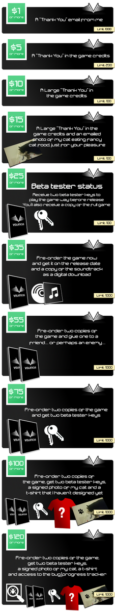volaticusgame's tweet photo. Have a look at our incredible #Kickstarter rewards! What suits your fancy? #indiedev http://t.co/wXqVZLTOCV http://t.co/HKjB9957Qr
