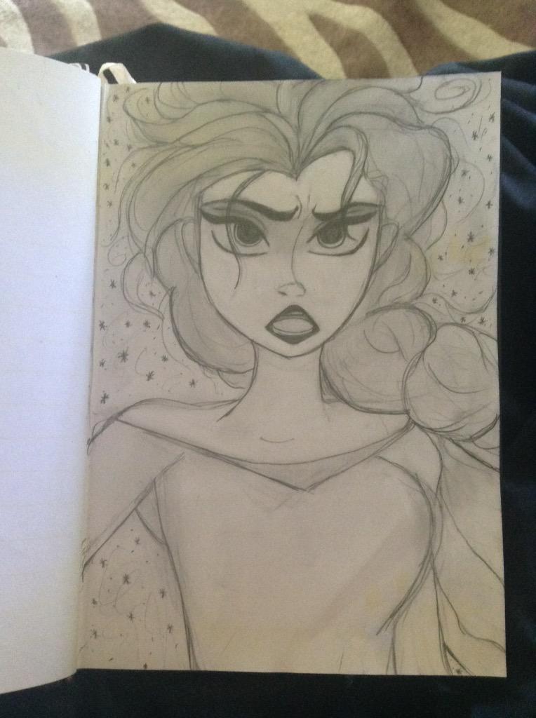 Danielle1DLiam's tweet photo. My drawing of Elsa ❄️ http://t.co/uwYyHTeZA7
