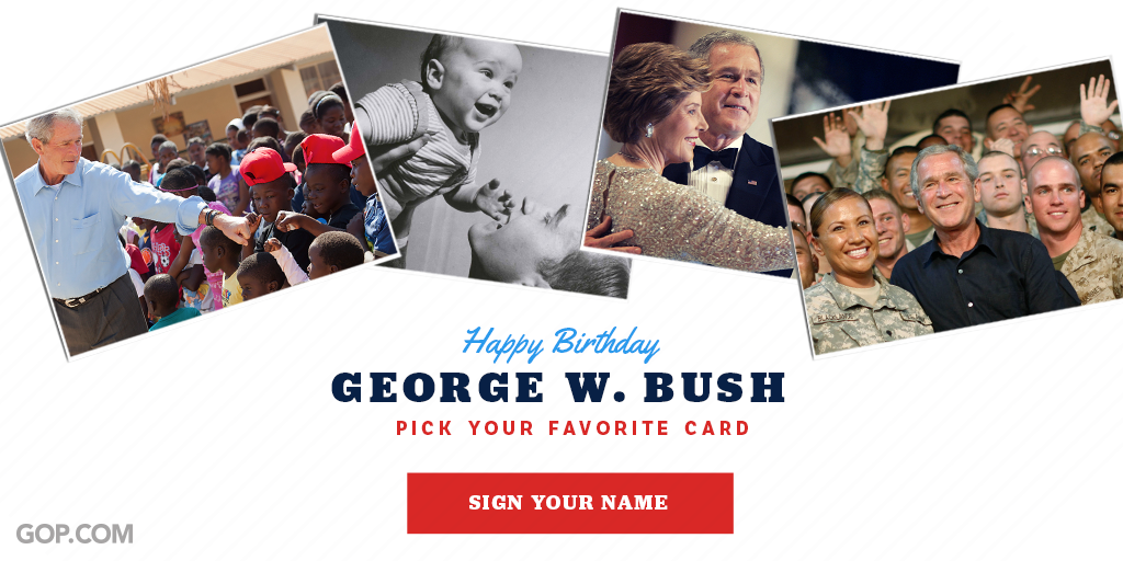 Help wish President George W. Bush a Happy Birthday.  Vote on your favorite card & we\ll send 