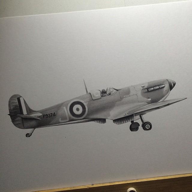 GrahamBArtist's tweet photo. In progress. #Spifire #P9374 #Drawing #Art #Wip http://t.co/X6TbdobwzT