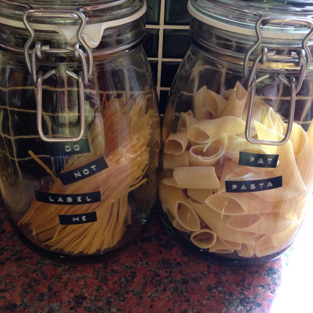 JemimaDesign's tweet photo. My mum was super pleased with the help I contributed towards organising her Pasta jars! #topdaughter http://t.co/061wzbibhj