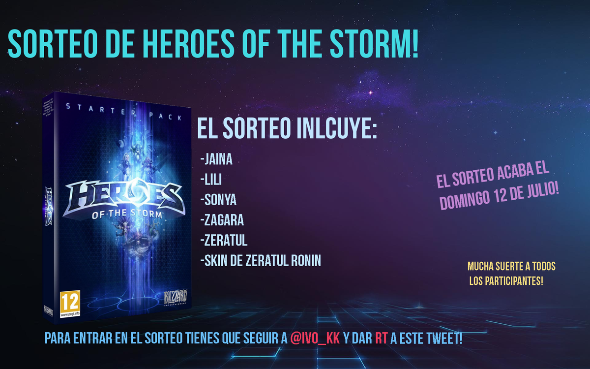 ivo_kk's tweet photo. Sorteo HEROES OF THE STORM STARTER PACK! Para participar, RT y sígueme en twitter! Se acaba el domingo 12 de Julio! http://t.co/FrucsSo3K9