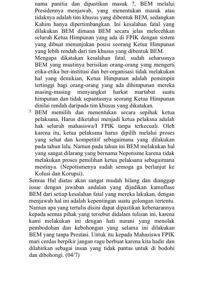 SaveFPIKUB's tweet photo. Terus dapat tulisan yang isinya gini 😖 , duh masa BEM ku kayak gini, coba ku tanya ke Kahimku 😖 http://t.co/beu0heohse