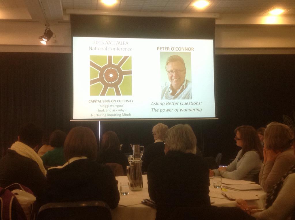 mareewhiteley's tweet photo. The Power of Wonder...#questioning #playandpretend #usingdrama Keynote Peter O'Connor @EngLit2015 #EngLit2015 http://t.co/CqrLkxnqDw