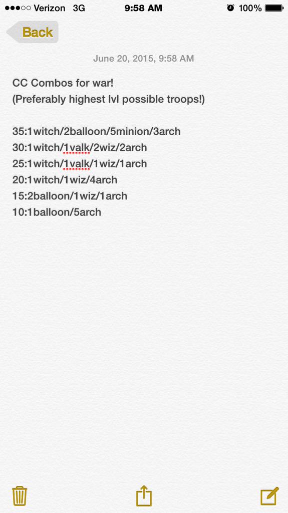 _MastersofClash's tweet photo. Here is the list of troops to donate for war! GL http://t.co/W5rYcN0Z1F