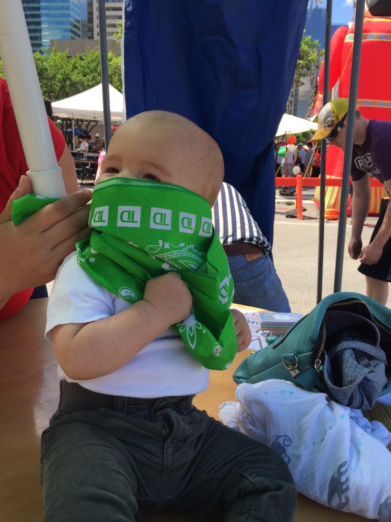 TimothyWrightTD's tweet photo. Meet the #TD bandit! He was celebrating #GreenFriday at the #CalgaryStampede http://t.co/UC4SMA7iHO