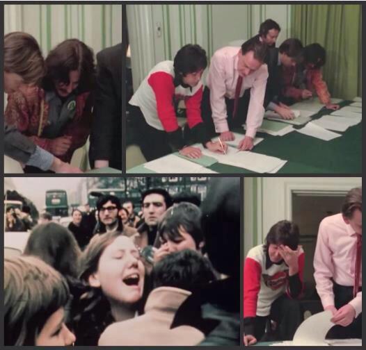 HayQueSaberlo's tweet photo. Paul McCartney y George Harrison firmando la disolución de The Beatles. http://t.co/hIpvIPsqMB