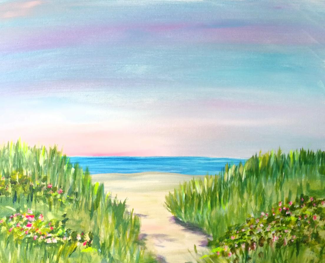 Paint Dowses Beach with  us! #capecodartbar #mashpeecommons #nightout #paintparty #paintbar