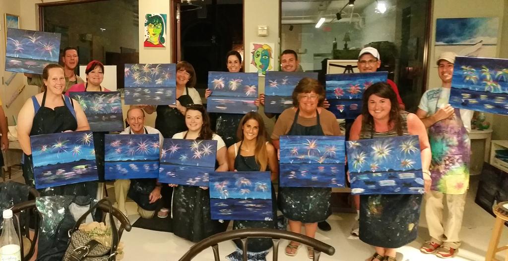 Great paint party at our NEW DIGGS! 27 Fountain St .#capecodartbar #paintbar #paintparties #mashpeecommons