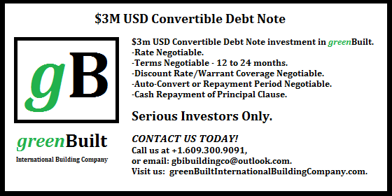 gbibuildingco's tweet photo. #ConvertibleDebtNote $3m #investment opp #investor #angel #entrepreneur #startup #angelinvestor #financing #capital http://t.co/qFRlM5p90J