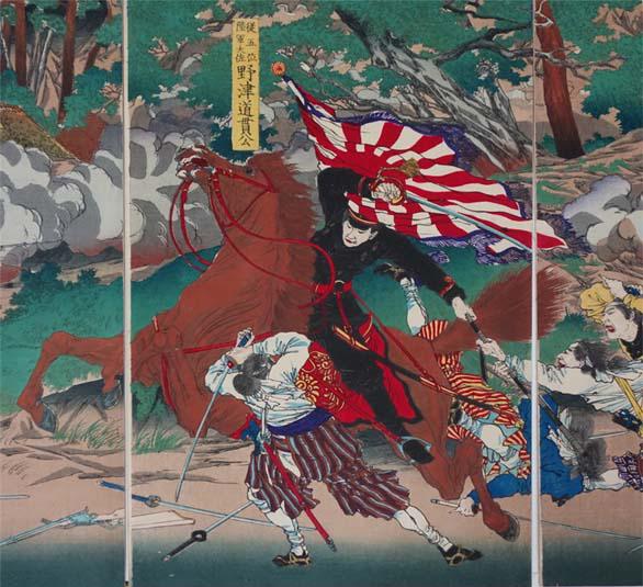 玻璃画。菅原道真。ガラスの彩絵。祥啟。戸末一戰前。銅構件。