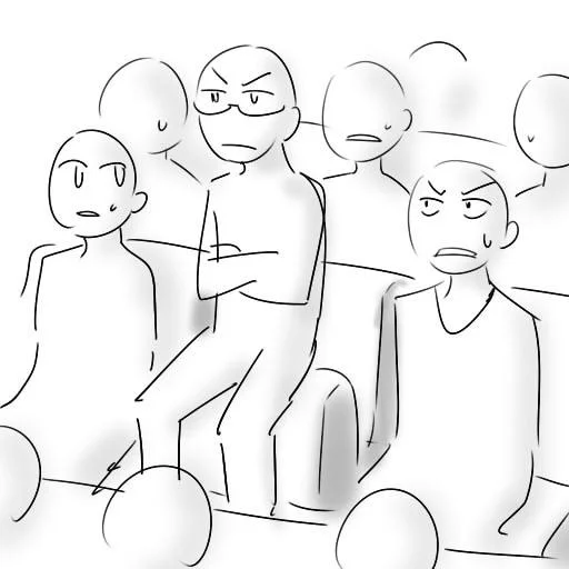 映画館で変わった座り方をしている人がいた。 この後気づいてみんなに謝り、恥ずかしそうに座った。