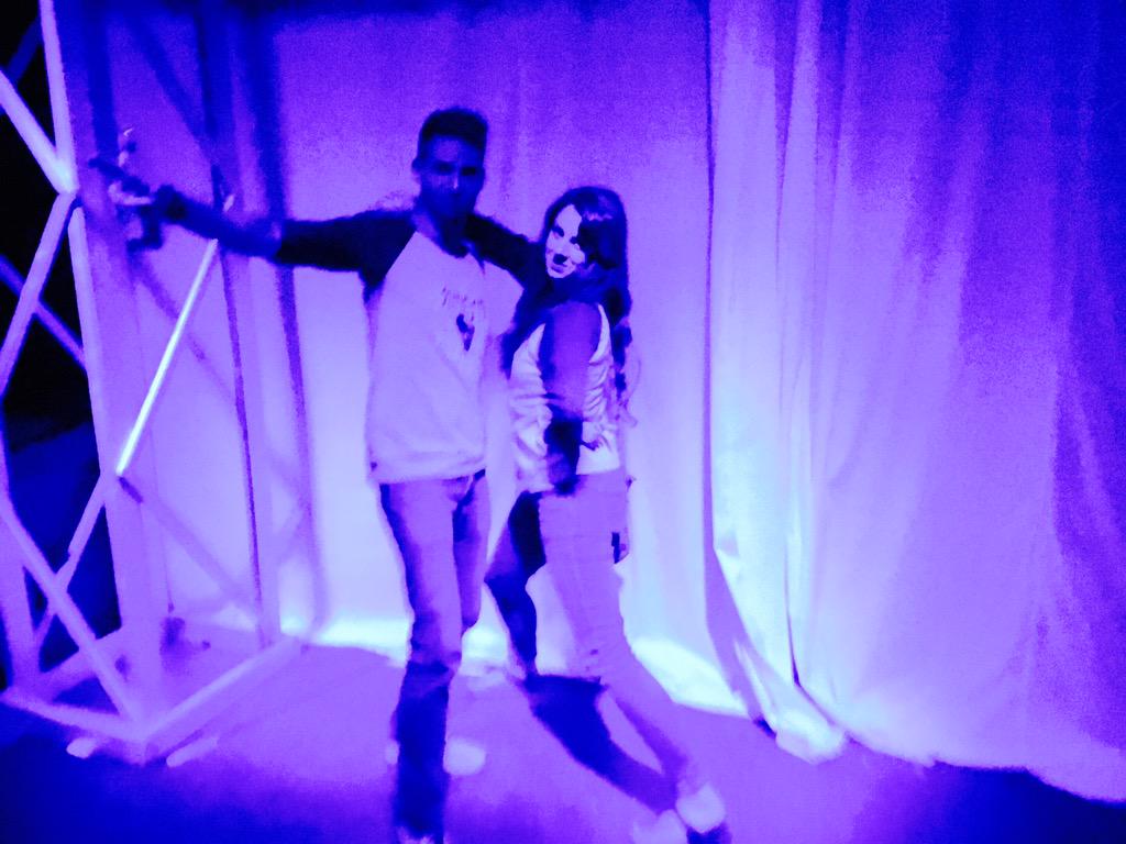 TweedandCompany's tweet photo. Nothin like guarding your set at the dance cave on Friday eve! #STALKYARD Toronto_Fringe @JMacMeekin @sarahjeanhiggy http://t.co/ub97PkjONV