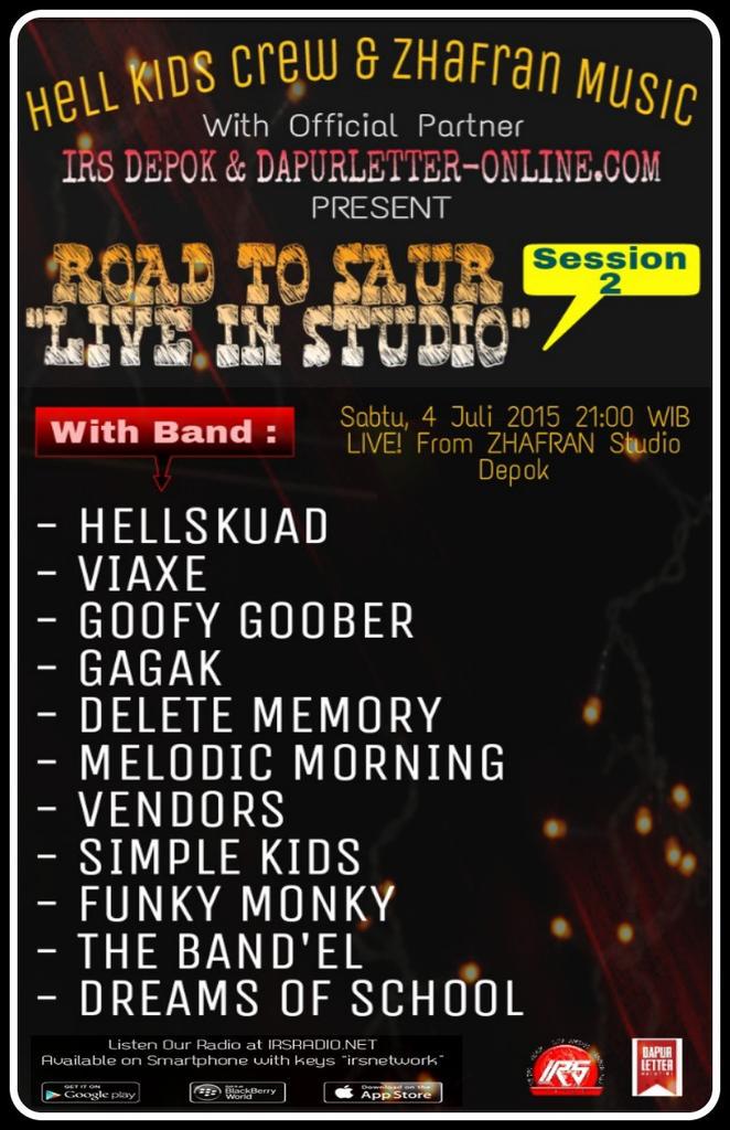 Tonight #roadtosaur sesion 2 at studio <a href="/ZhafranMusic/">Rumah Musik Zhafran</a> stay tune irsradio.net &amp; dapurletter-online.com