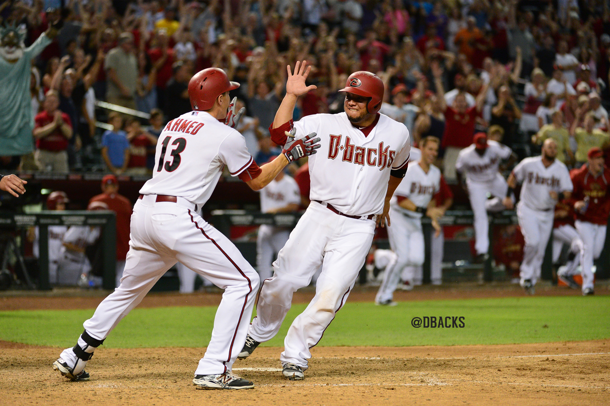 Dbacks's tweet photo. RECAP: #Dbacks win in #walkoff fashion: http://t.co/AflcscveCl

#DbacksWalkoff http://t.co/xC6rT7lshU