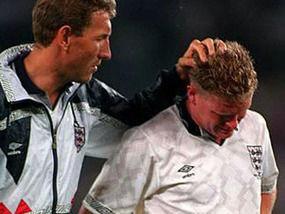 25 years ago today! Legend @gazza8gascoigne. Won't see this type of passion again #England #Italia90 #Gazza