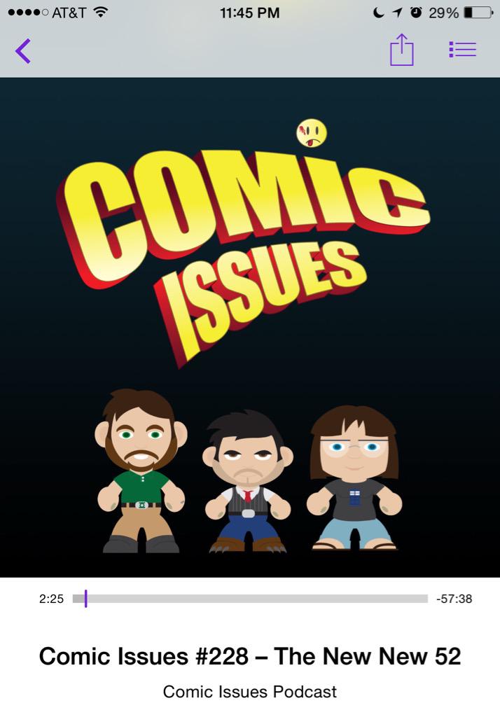 ScrawnyStrange's tweet photo. @comicissuespod Entertaining! Fun! #Podcast #ComicIssues #Comics #NewNew52 http://t.co/TCHaWsPkft