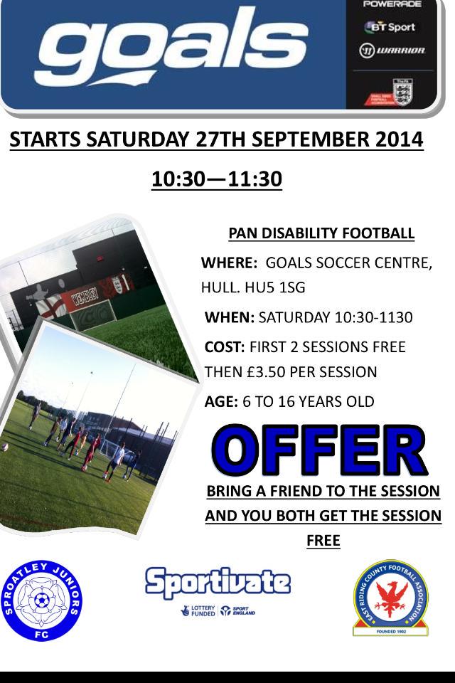 Chris_T191173's tweet photo. We are always wanting New Participants so PLS bring your Child along this Morning to @goals_hull #seeforyourselves http://t.co/CFAjUHsme6
