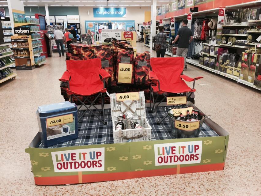It must be summer and festival season. Tesco showing how it's done in a big way.