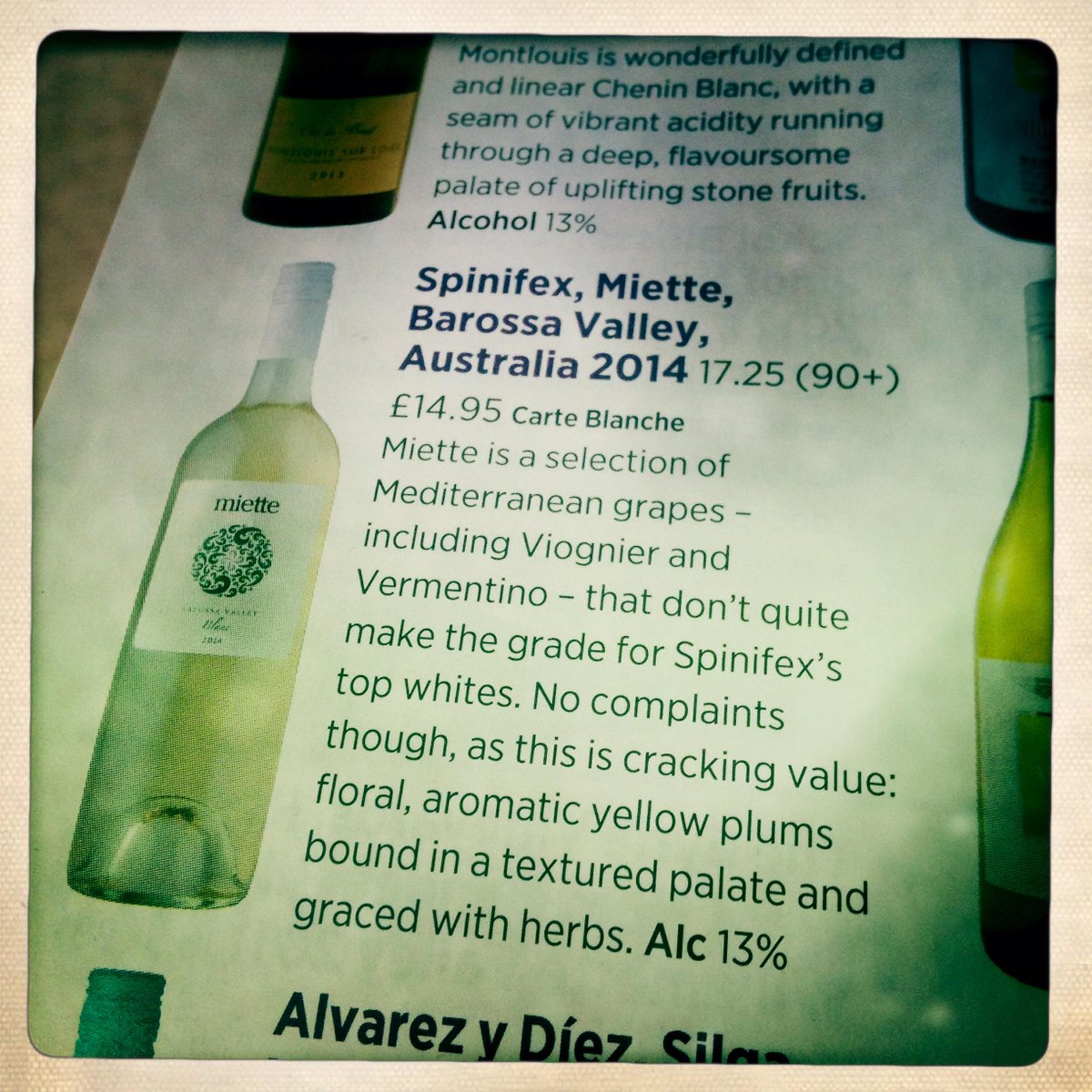 Nice to see <a href="/SpinifexWines/">Spinifex Wines</a> "cracking value" Miette blanc 2014 getting some <a href="/Decanter/">Decanter</a> love this month. 'tis a bargain.