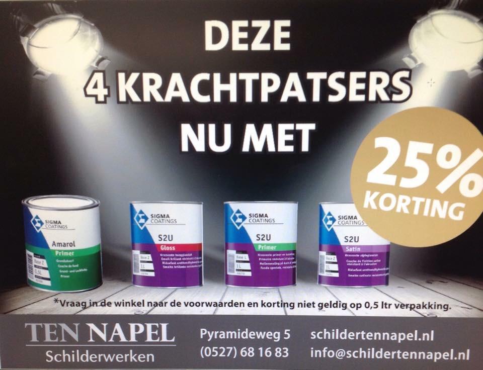 Nu 25% korting op de Lakken van Sigma Coatings.