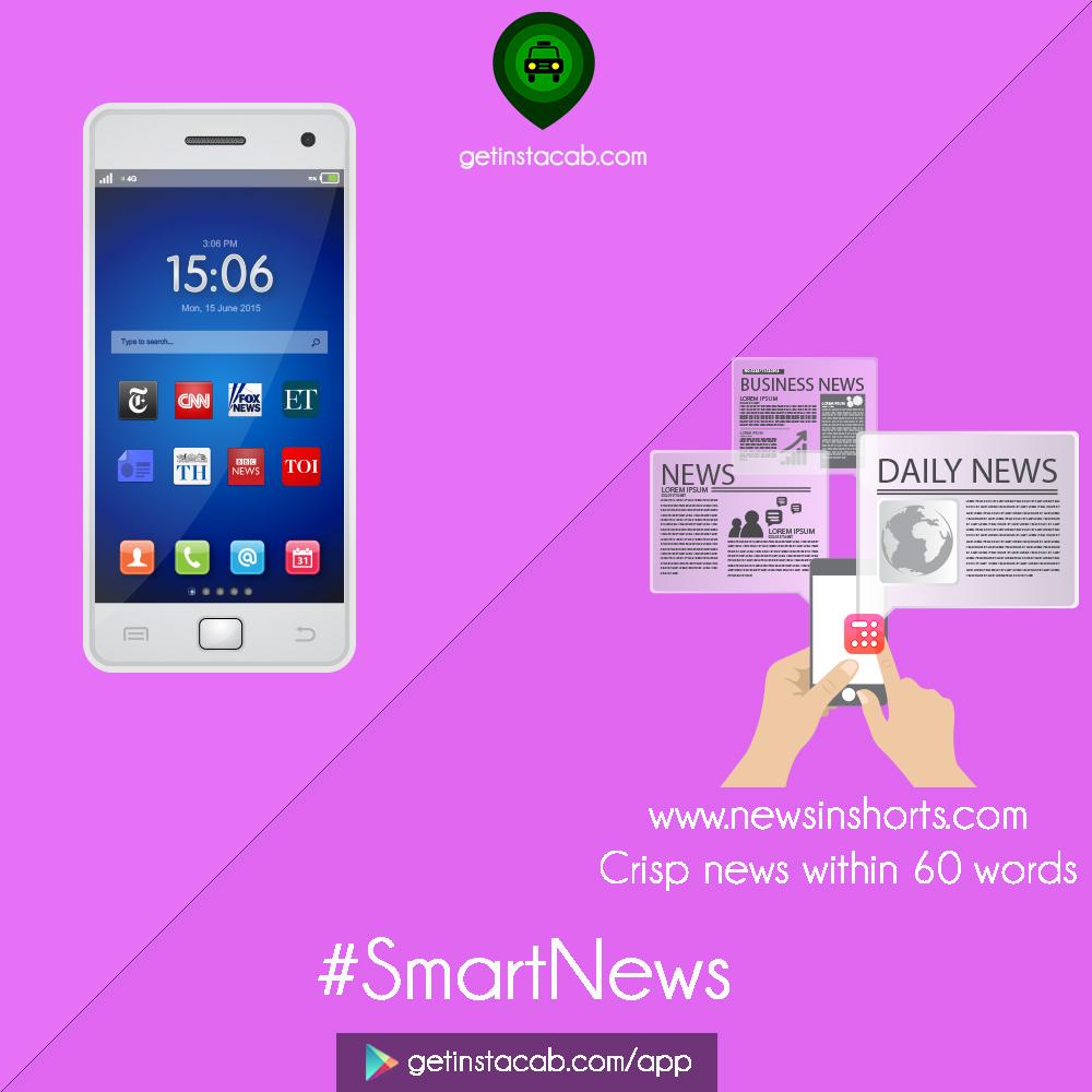 roderindia's tweet photo. .@newsinshorts - #TheSmartWay to read news! Don't you agree? RT if you do! #GetSmart #GetInstaCab http://t.co/mcjKxwHDe5