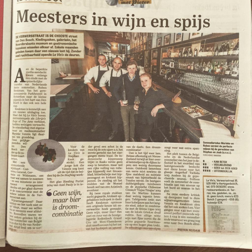 #trots #gastronomie #wijn #spijs #restaurant #telegraaf