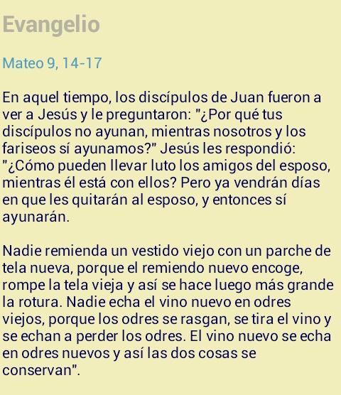 TuMiJesus's tweet photo. #EvangelioDelDía seg��n San Mateo 9, 14-17 http://t.co/nxHMzC68Mq