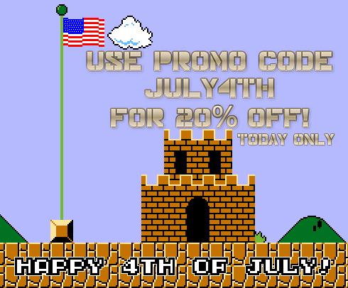 VandalsGames's tweet photo. Happy Forth of July! Use promo code JULY4TH for 20% off your order! Today only. http://t.co/u4Z4GbI1Dc