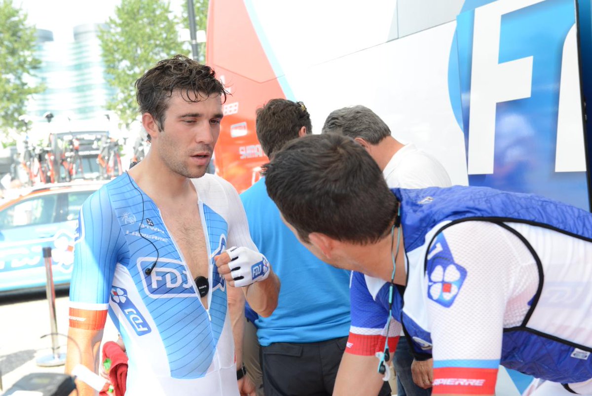 GroupamaFDJ's tweet image. Les chemins se croisent pour @ThibautPinot et @steve_morabito ! #TDF2015