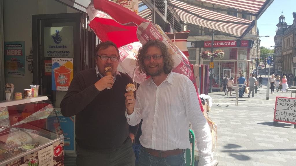 The Boys from <a href="/TheBellCaerleon/">The Bell at Caerleon</a>  enjoying a @sidolisuk #IcecCream from us at #Newport #Market
 #indieday 
#Shoplocal