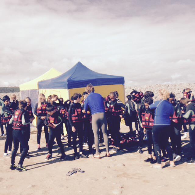 Surf's up! Pre-body boarding briefing. #blueflashpgl