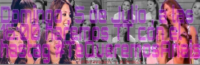 FansAnaisLeon's tweet photo. Mañna a las 16:00 haremos TT a @anaisuky2 con #TeQueremosAnais ❤ Espero vuestra colaboración 😆 http://t.co/f9n6EPfL2F