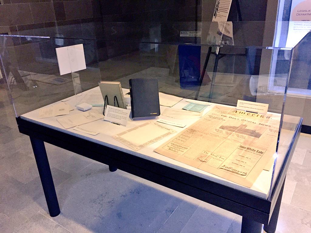 MissouriOA's tweet photo. New @mostateparks display in Capitol houses items from 1915 #MoTimeCapsule. Check it out if you are in #JCMO #moleg http://t.co/uyF3gXSA8s