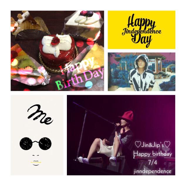 Jin&Jip s
~7/4~
Happy birthday  jindependence
* Congratulations*:.    