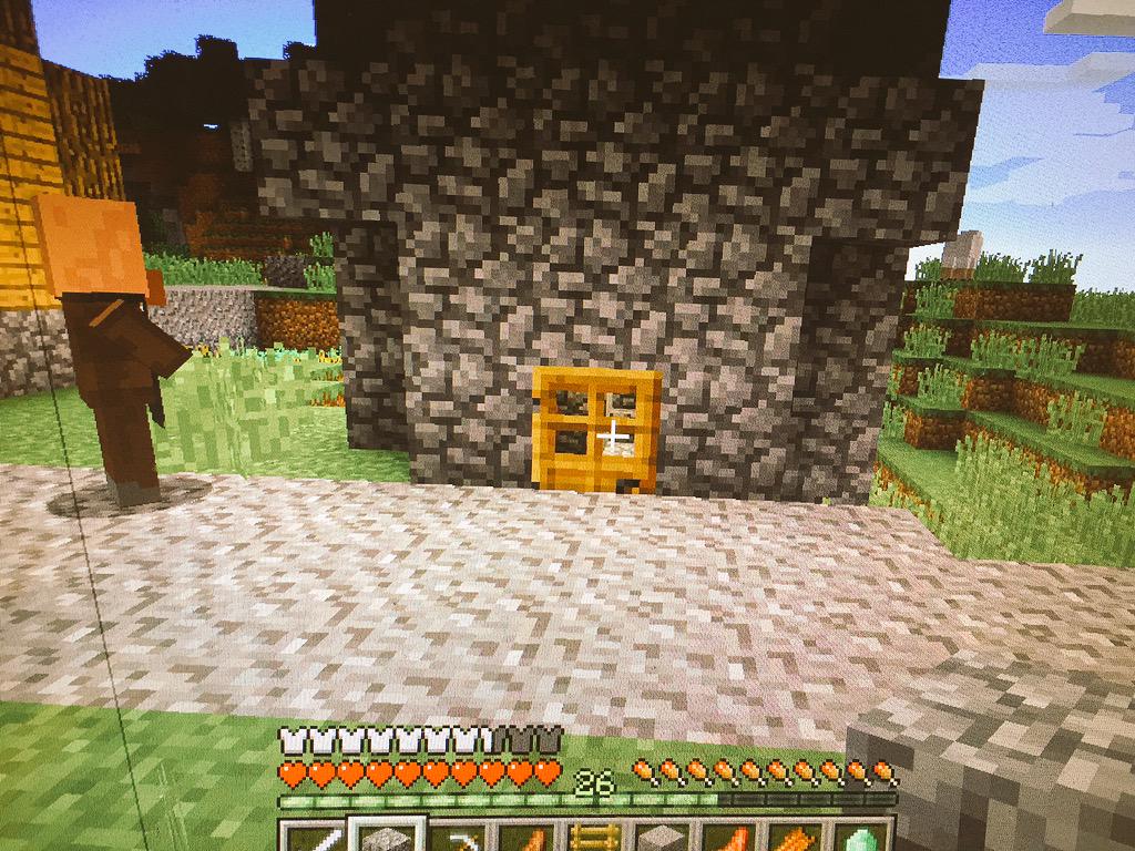ely_gilliam's tweet image. Just wondering what this villager was thinking when he built this. #minecraftfail