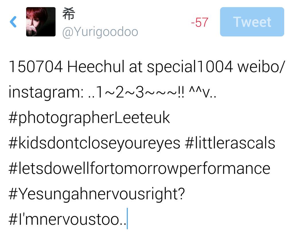 Yurigoodoo's tweet photo. 150704 Heechul at special1004 weibo/instagram update: 

// #0710HeechulDay #83line #KimHeechul http://t.co/GOBKnoPnxH
