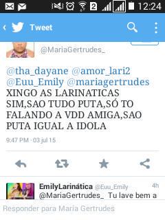 bombrancopoca's tweet photo. Essa desgraça está falando mal da  @larimanoela , meu vai cresce fazendo favor, que deus tenha pena da sua alma viu😘 http://t.co/9dRAPSTM4a