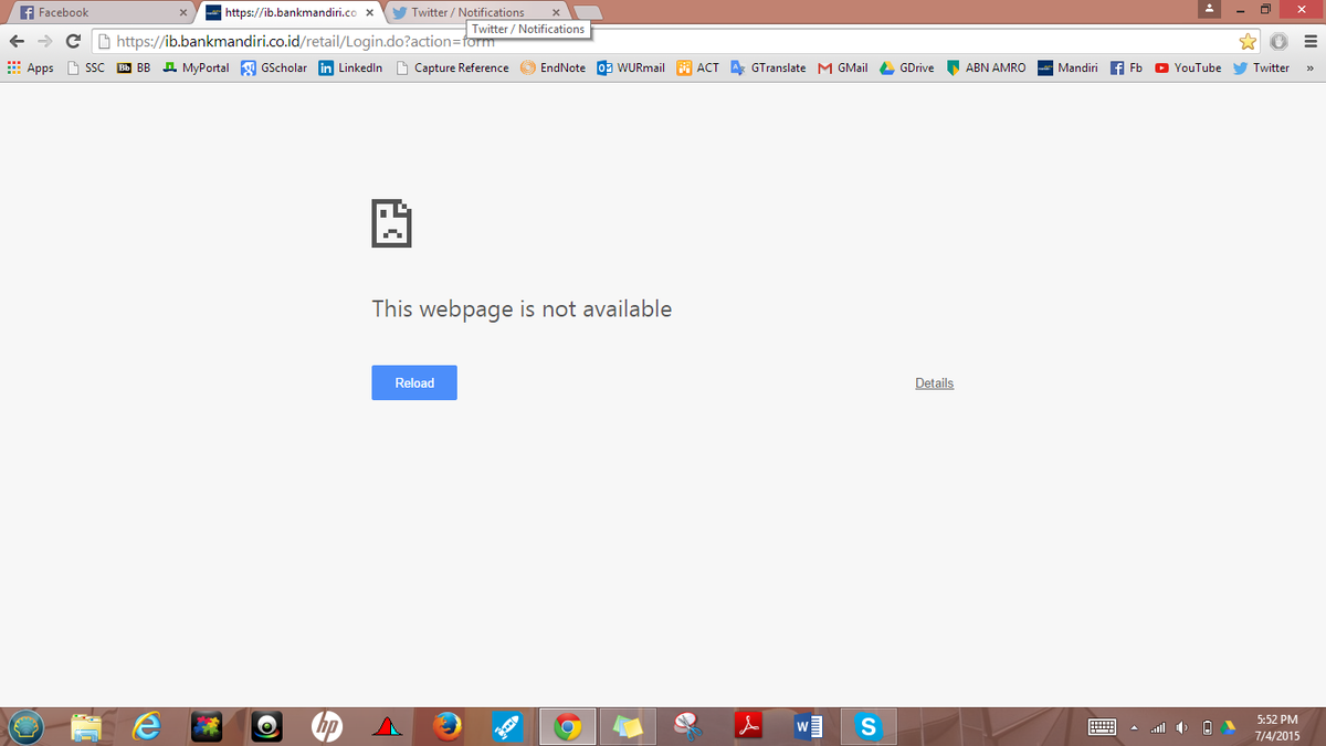 BenHaeser's tweet photo. @mandiricare sampai saat ini saya masih belum bisa akses net banking. Website lain lancar jaya. FYI saya di Belanda. http://t.co/9MDBf4znZB