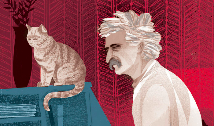 FastCompany's tweet photo. An illustrated history of famous men and their cats: http://t.co/L5dQwrze88 http://t.co/XfzIRhuhJK