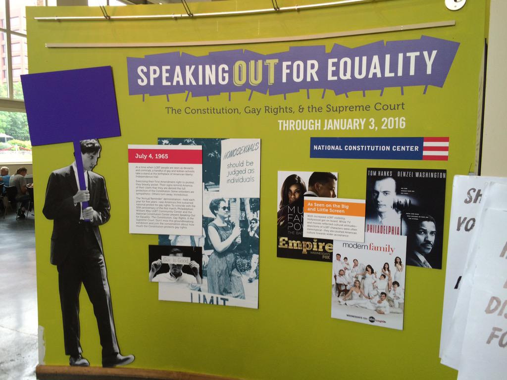 TheAdvocateMag's tweet photo. LGBT history exhibit here at Independence Visitors Center. #LGBT50 #visitphilly http://t.co/O49Hhl6409