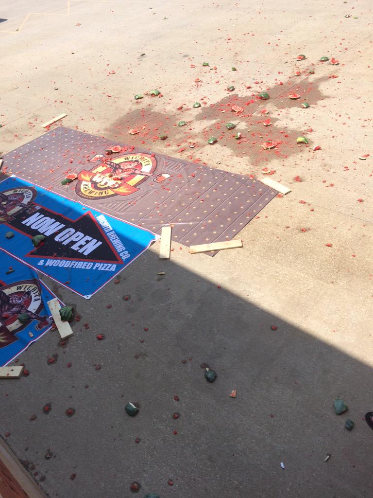 WichitaBrew's tweet photo. Oh the after math... #July4th #explodingwatermelons http://t.co/8Tj78Xfr1k