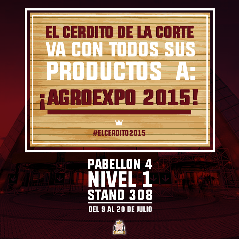 ElCerditoDe's tweet photo. El Cerdito viene este 2015 recargado de sorpresas en #AgroExpo2015 Encuéntranos en el Pabellón 4, Nivel 1, Stand 308! http://t.co/qSZUQpnvPu