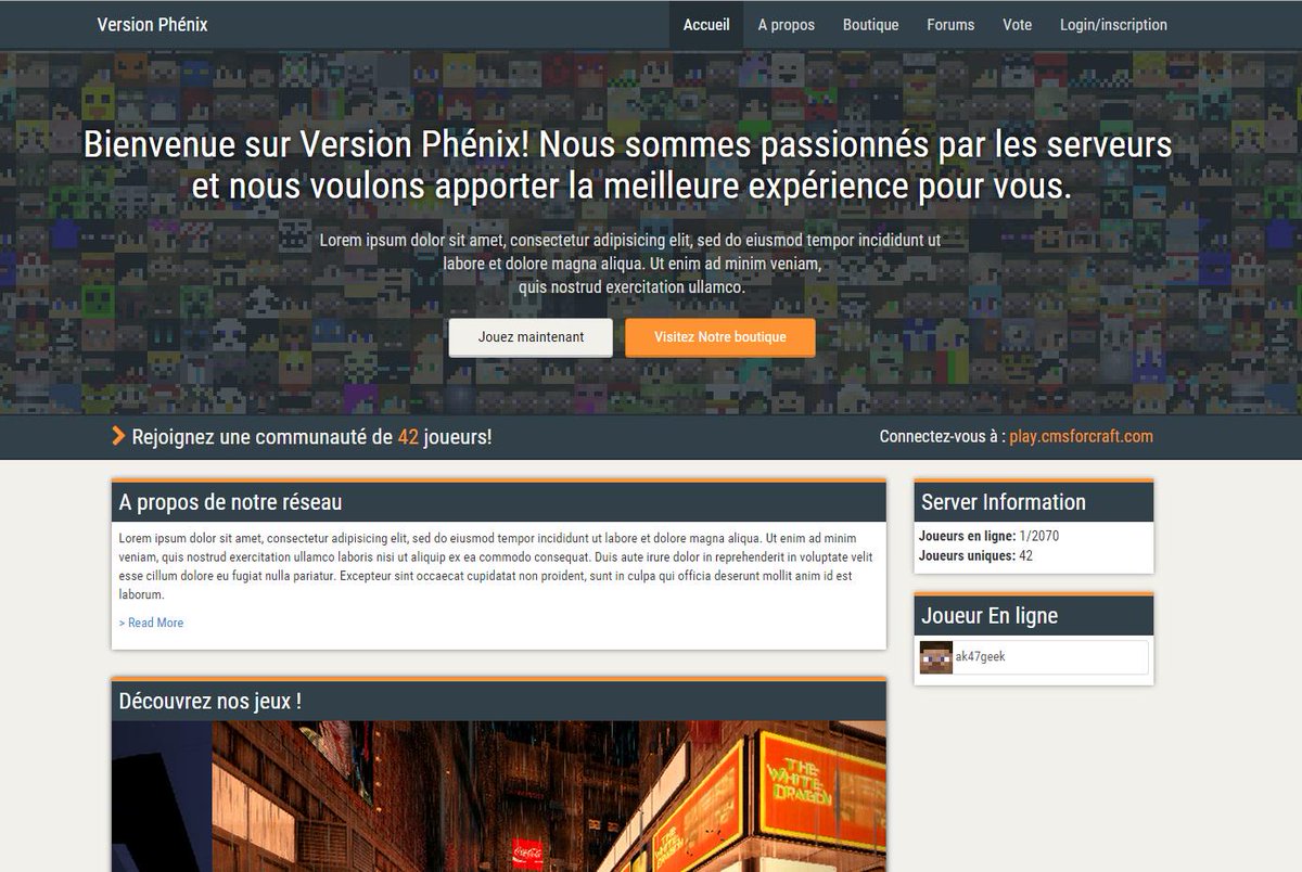 cmsforcraft's tweet image. À la sortie de la version phénix, #cmsforcraft passera en Open Source #opensource #minecraft ( cc @ak47GEEK )