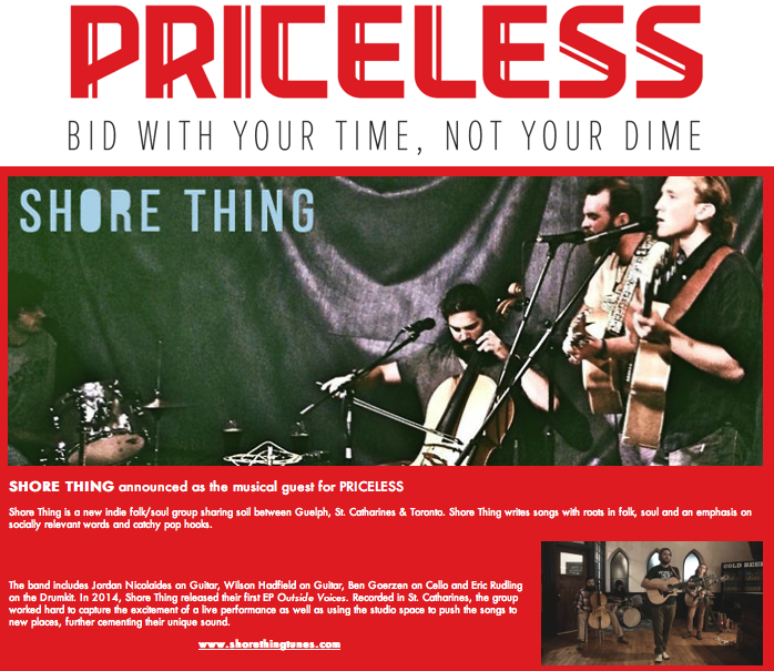 NEXTNiagara's tweet photo. We're excited to announced Niagara's own @ShoreThingTunes will bring its indie folk/soul sound to Priceless July 23! http://t.co/XM7CASUH5q