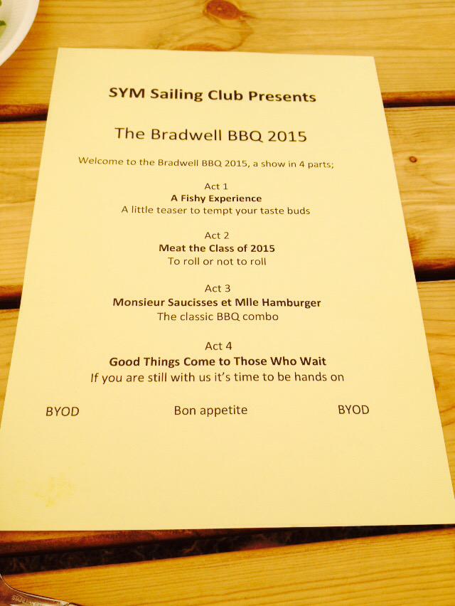 SYMSailingClub's tweet image. Tonight's menu.
#glamping