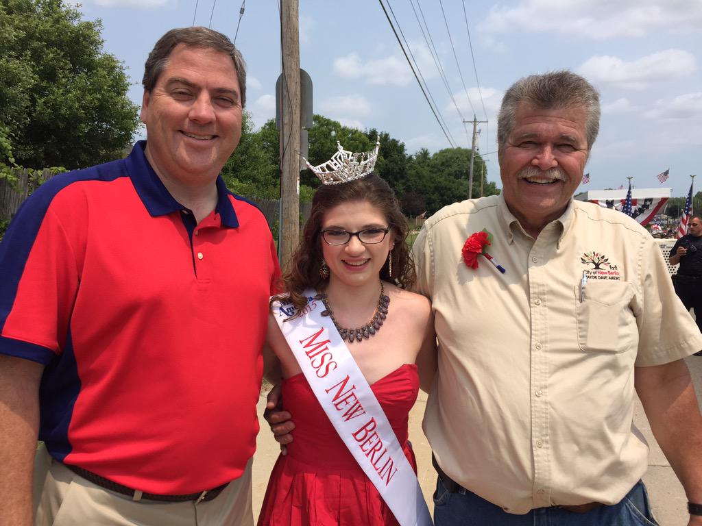 Busy morning Brookfield now New Berlin Parade with  Mayor Ament and Miss New Berlin. Happy 4th!